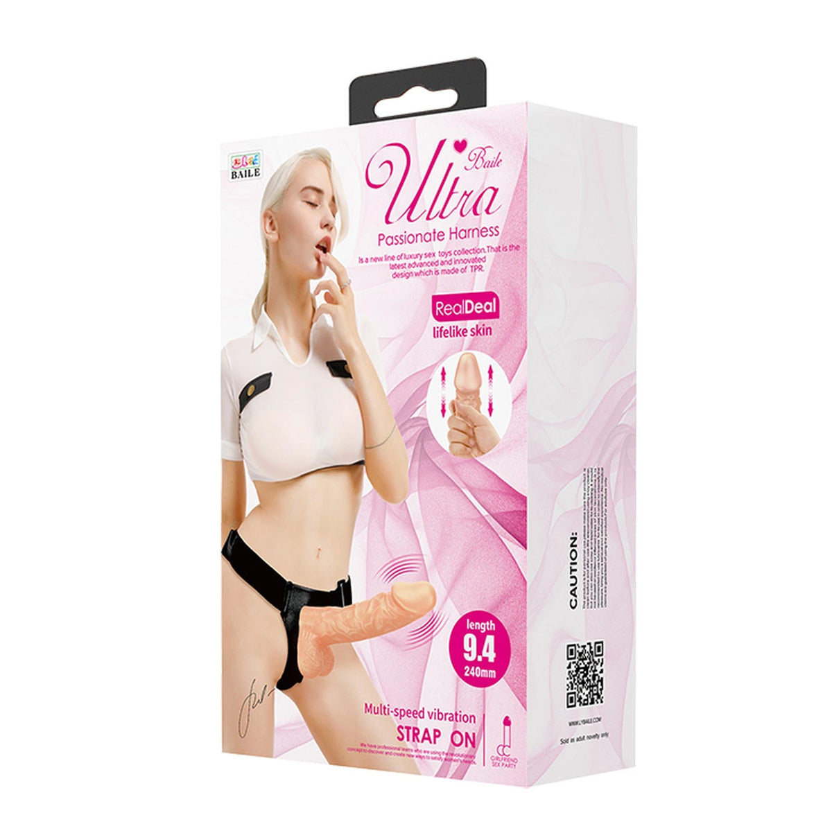 Gode ceinture RealDeal 9.4 – avec télécommande, vibrant | Baile