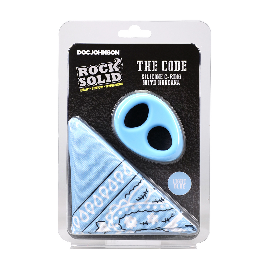 The Code - Silicone Cockring with Bandana - Light Blue