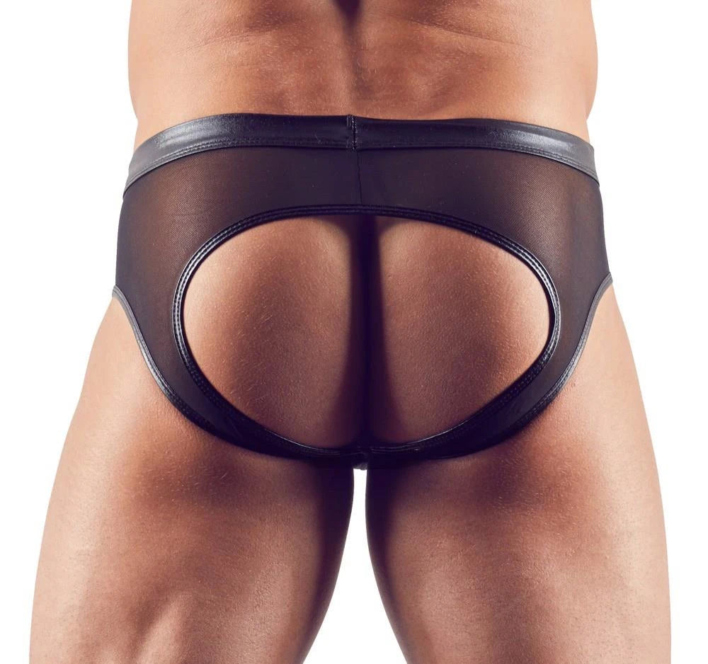 Cueca de homem – wetlook, preta | Svenjoyment