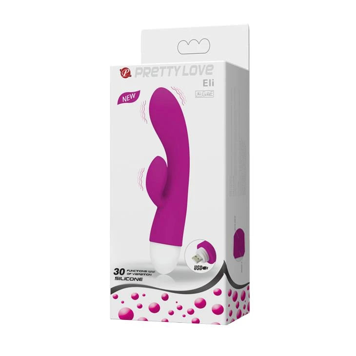 G-spot vibrator ELI 30 functions – rechargeable, fuchsia | Pretty Love