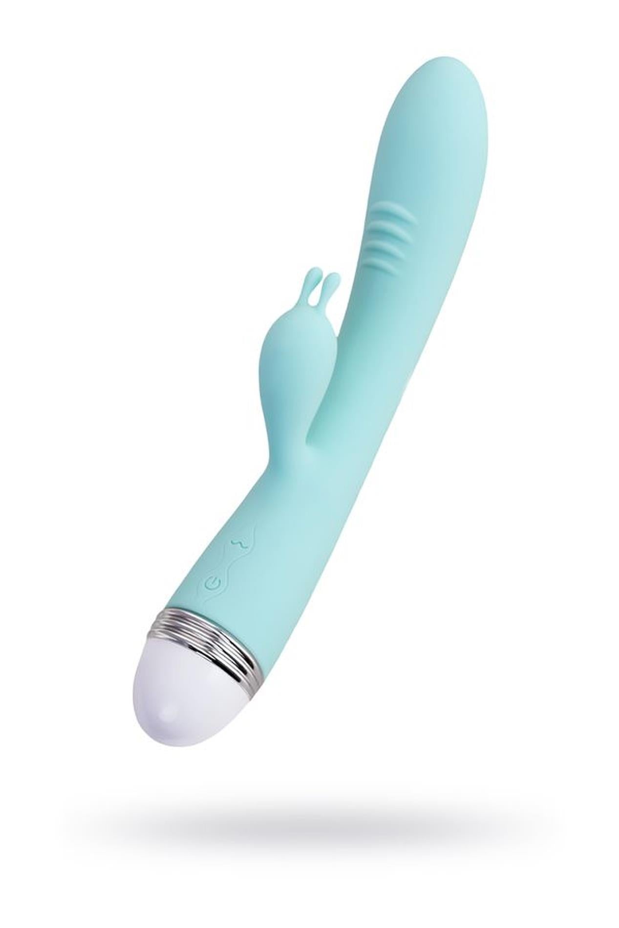 Vibromasseur avec stimulateur clitoridien Flovetta par Toyfa Iris, silicone, menthe, 22 cm