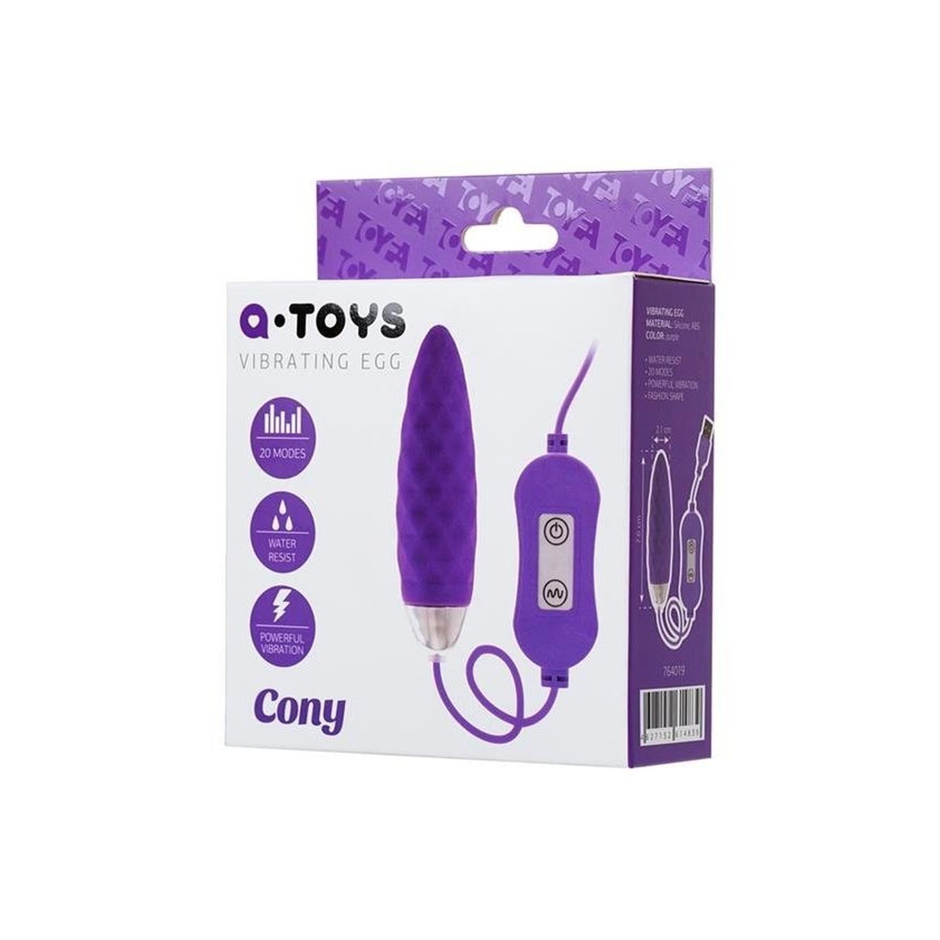 A-TOYS, Vibro-œuf « Cony », avec panneau de contrôle, silicone, violet
