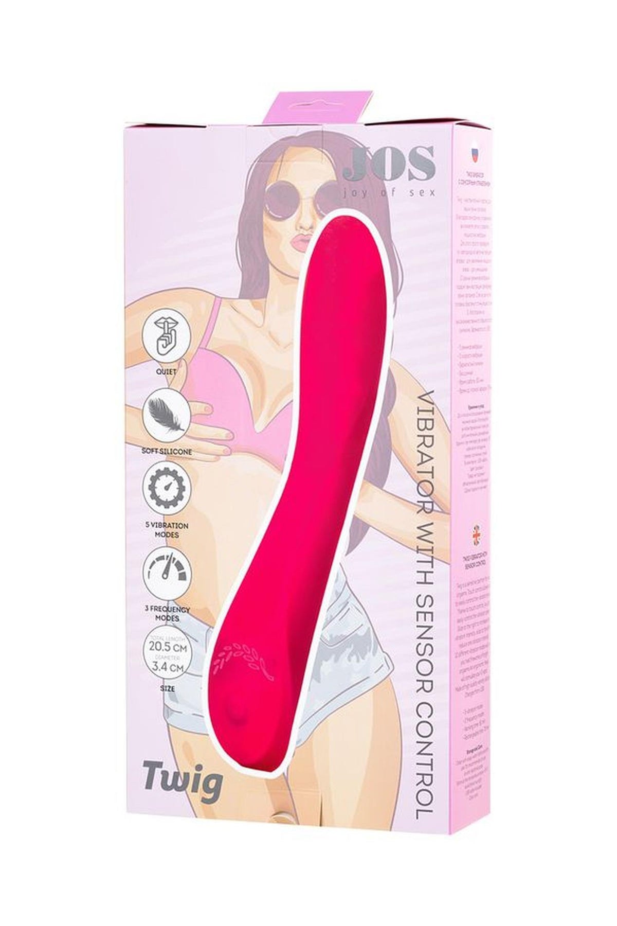 Vibratore punto G Unrealistic Twig 5 funzioni – ricaricabile, rosa | JOS