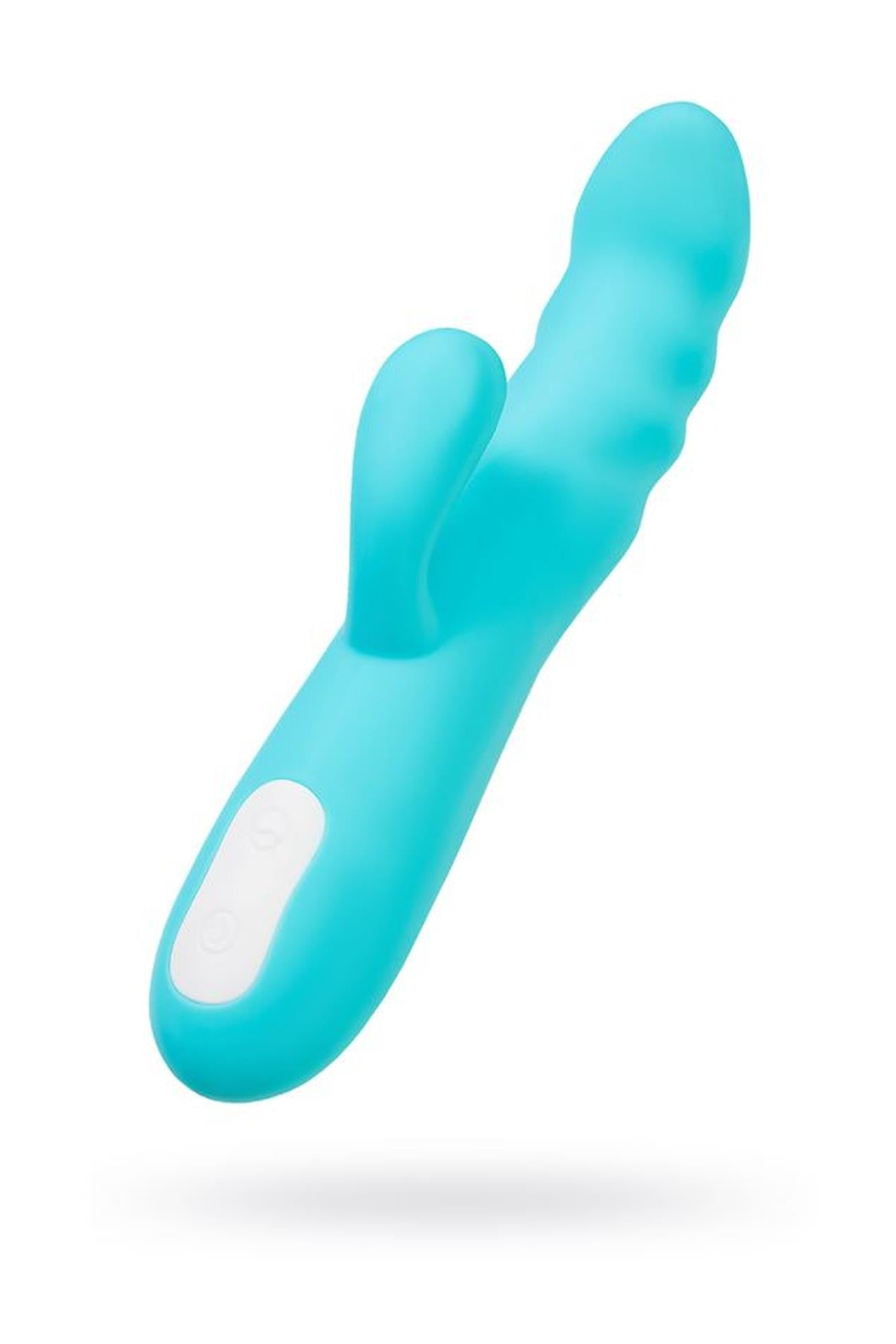 JOS Vibrateur-rotateur avec stimulation clitoridienne JOS MERRY-SWI, silicone, bleu, 20,7 cm