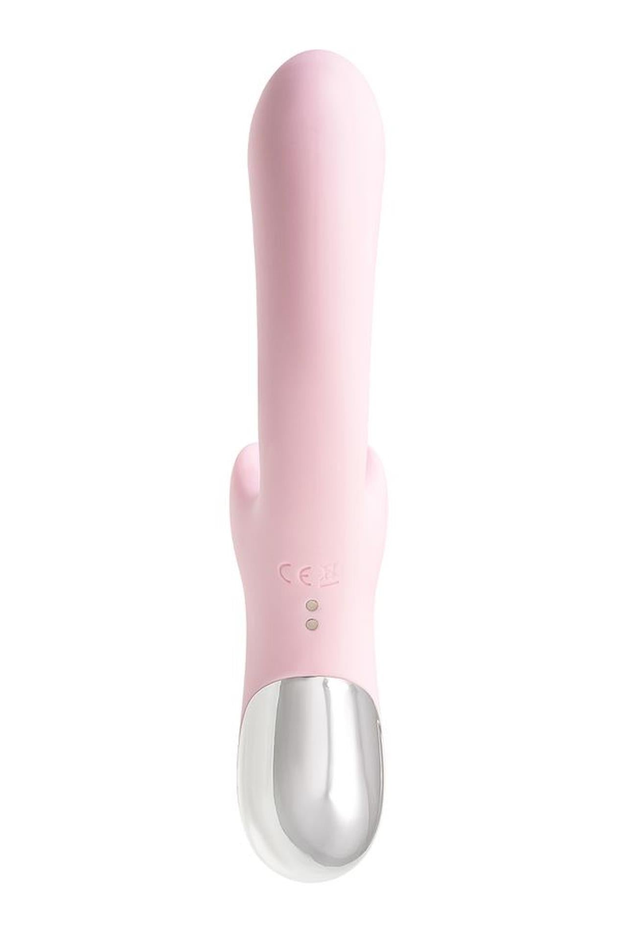 Vibromasseur JOS avec stimulateur clitoridien Patti à languette mobile, silicone, rouge, 24 cm
