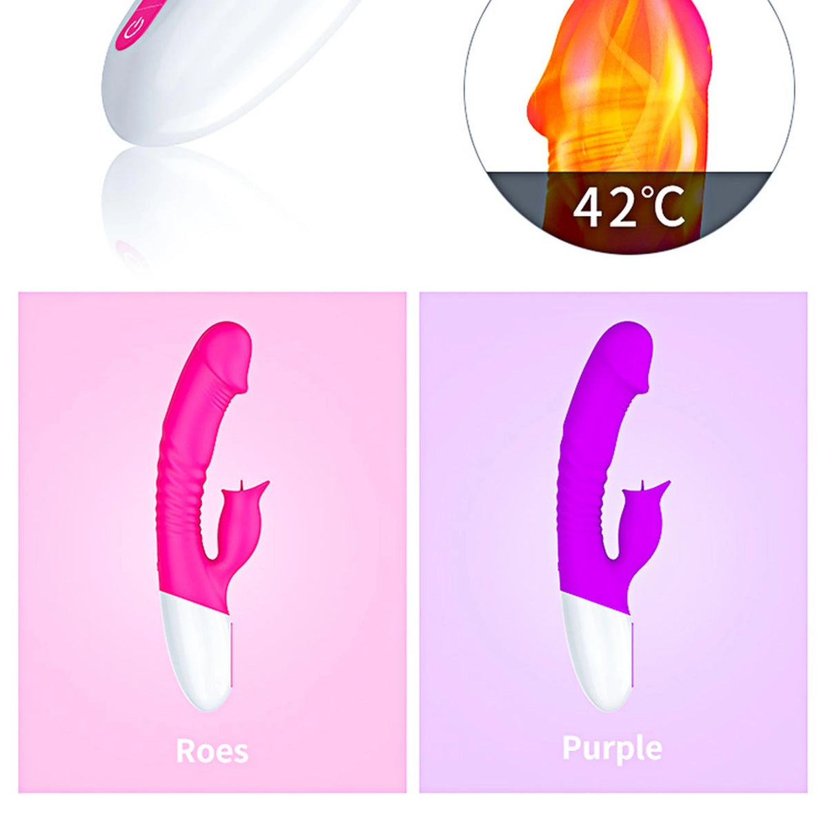 Estimulador de clítoris 7 funciones – recargable, con calor, fucsia | Favorites