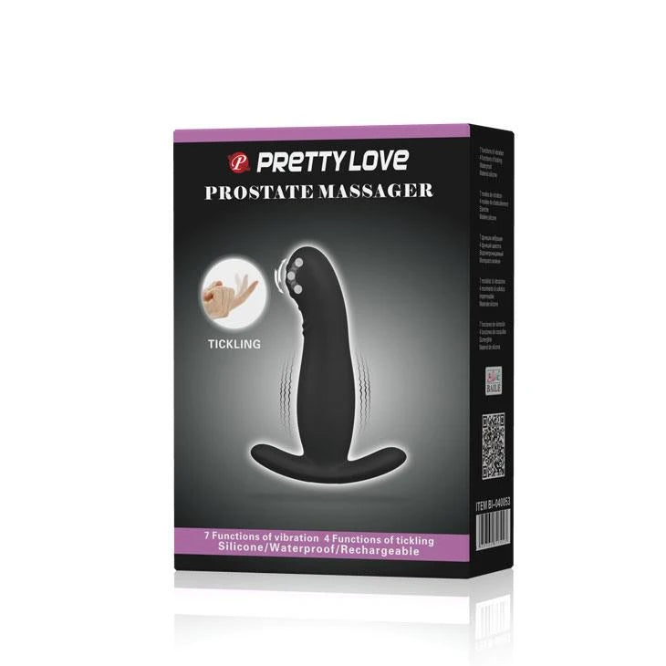 Masseur de prostate Tickling 4 – rechargeable, vibrant, noir | Pretty Love