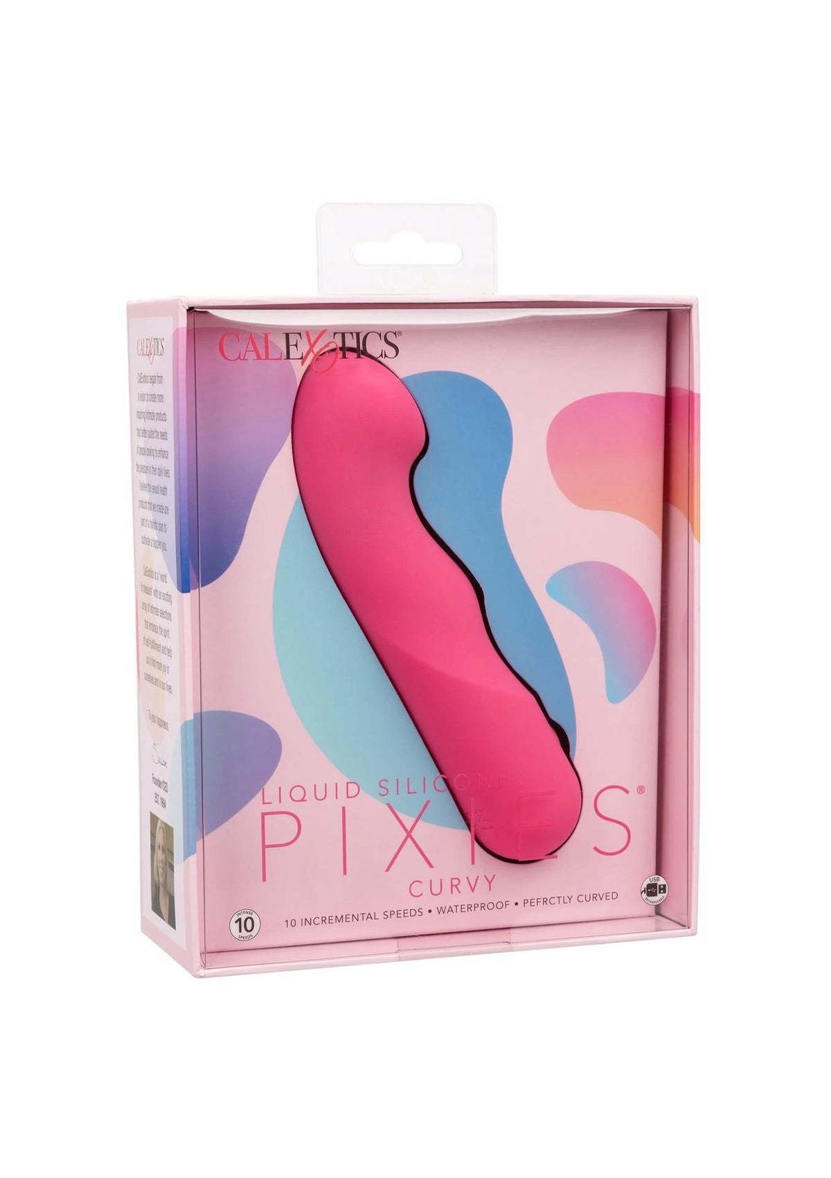 Vibratore punto G Pixies Curvy – ricaricabile, taglie forti, rosa | Calexotics