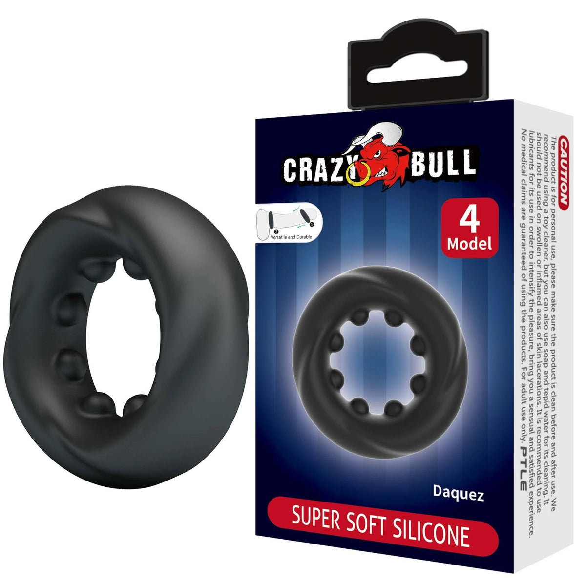 Anello fallico Daquez – nero | Crazy Bull