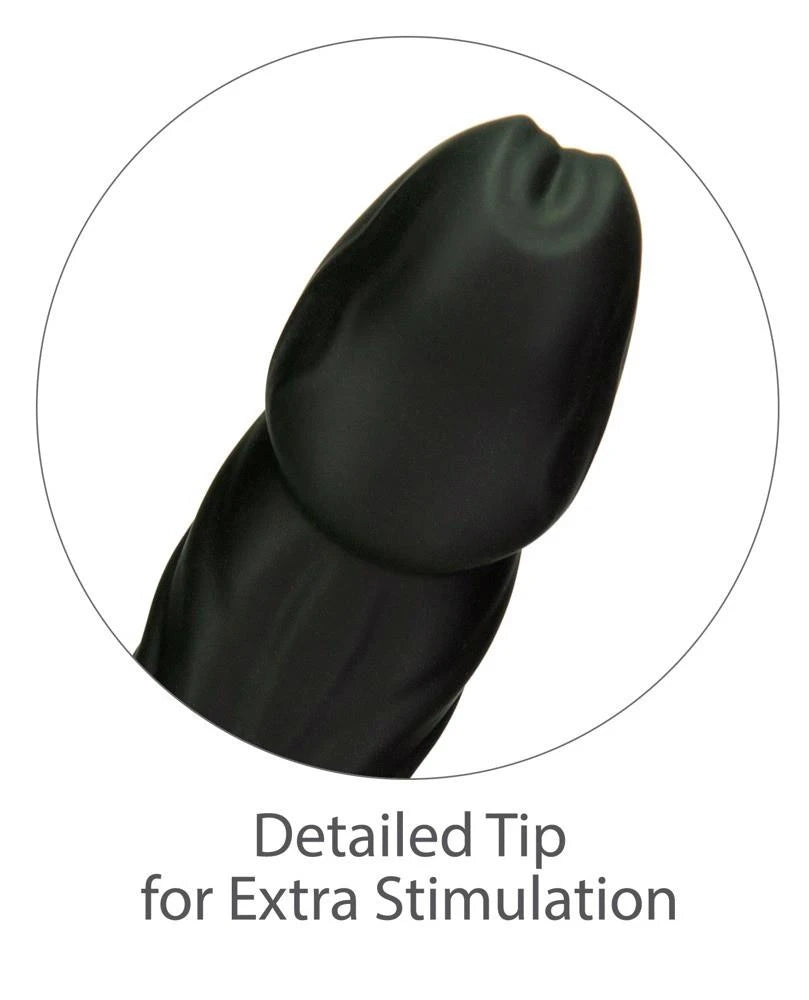 Realistic vibrator 7 functions – remote control, with suction cup, black | Naked Addiction