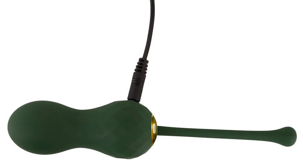 Kegel balls Luxurious 10 functions – remote control, green | Emerald Love