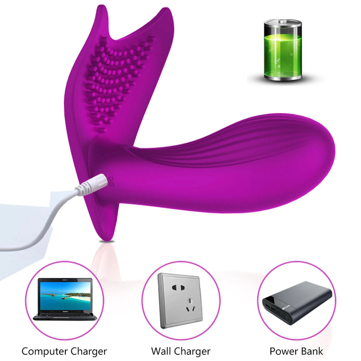 Clitoral stimulator Voice 10 functions – remote control, rechargeable, purple | Favorites