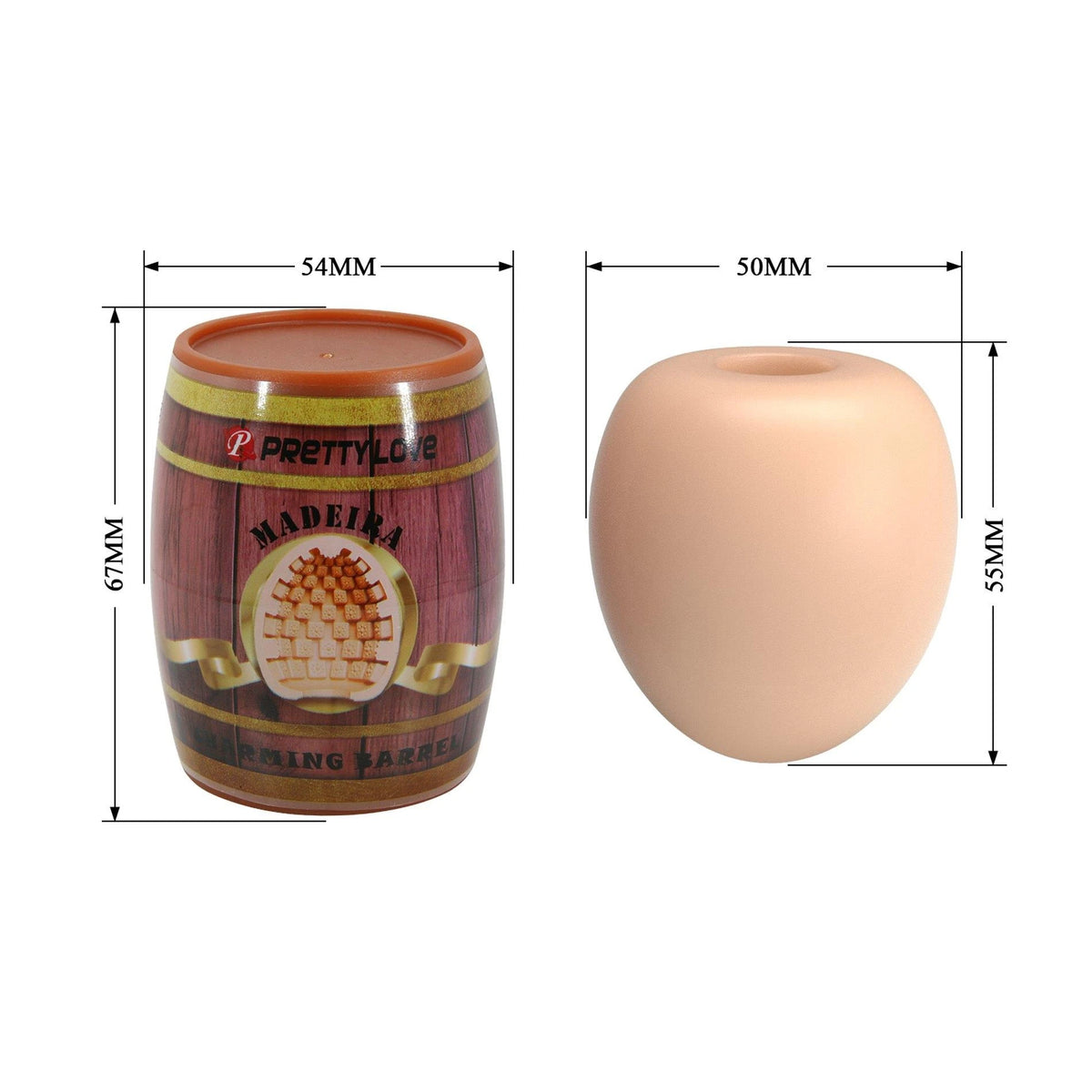 Masturbador Madeira Charming Barrel – à prova de água, nude | Pretty Love
