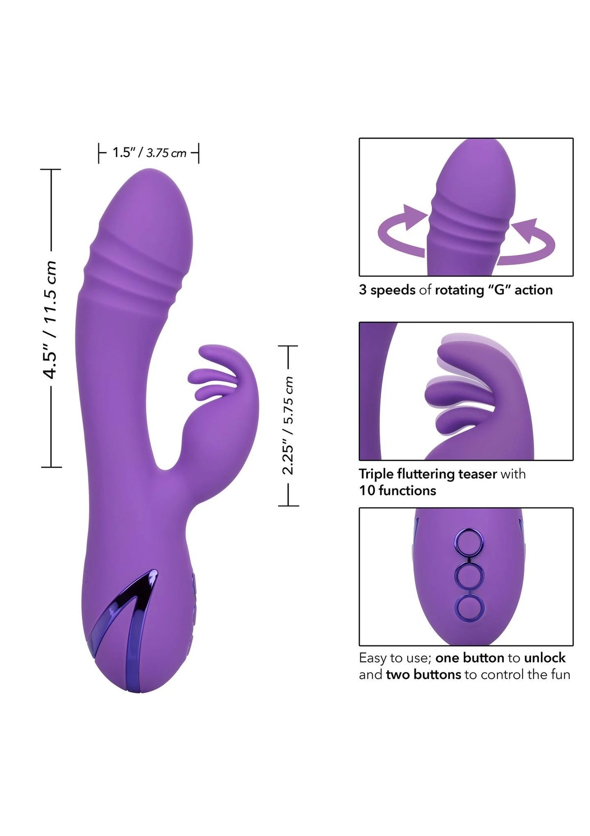 G-spot vibrator West Coast Wave Rider – purple | Calexotics