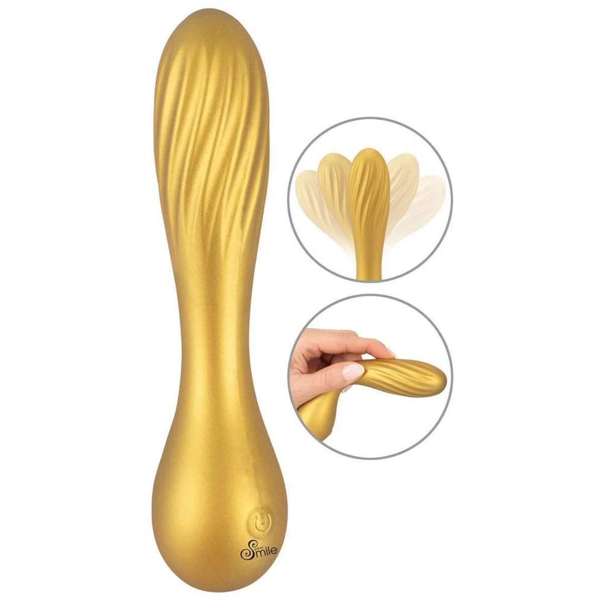 Mini vibrator 16 cm – rechargeable, gold | Sweet Smile