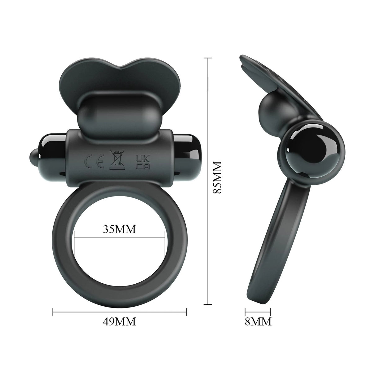 Anillo para el pene Vibrant Debonaire 10 funciones – vibrador, negro | Pretty Love