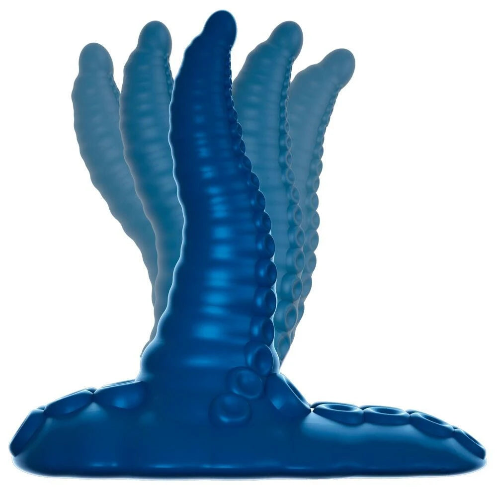 Realistic vibrator Tentacle Pad 10 functions – remote control, with suction cup, blue | Beasty Cocks