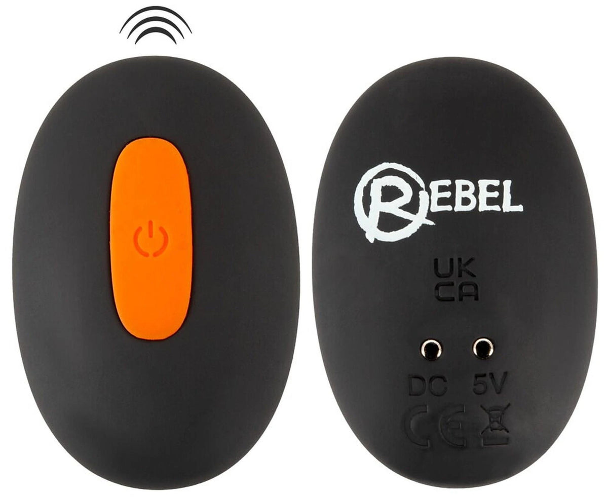 Cock ring Scrotum 10 functions – rechargeable, remote control, black | Rebel