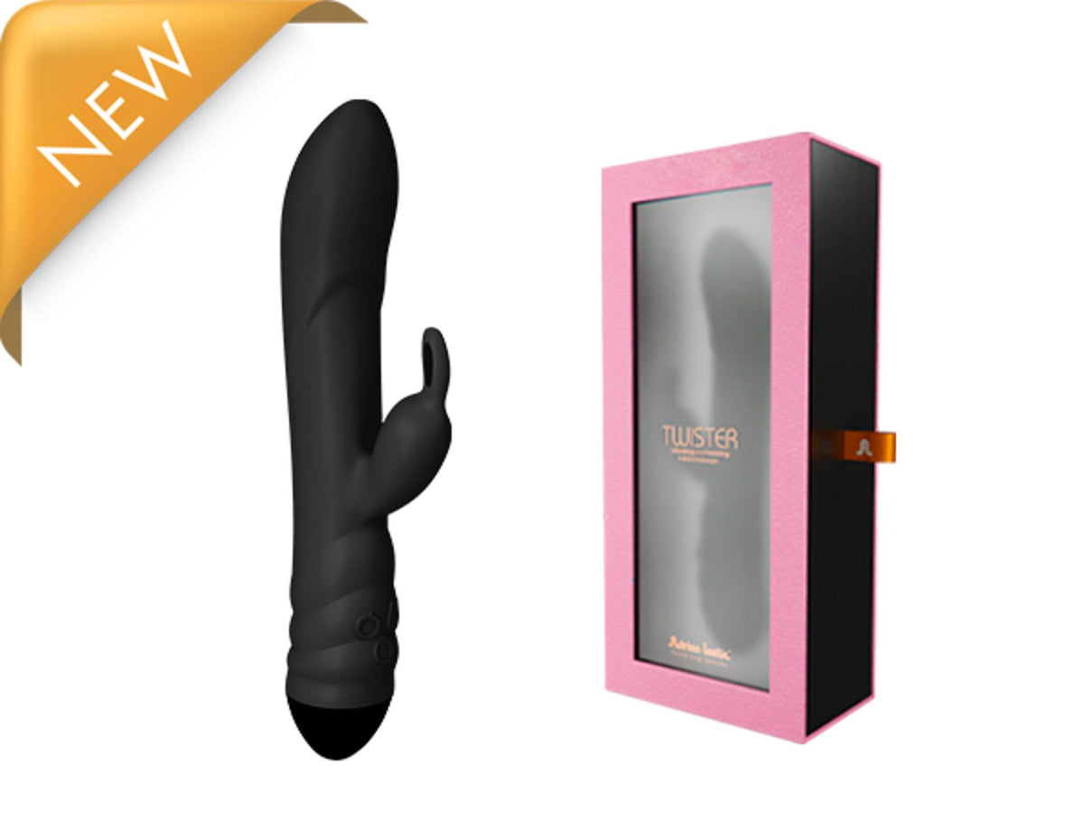 Vibratore rabbit Twister – ricaricabile, nero | Alive
