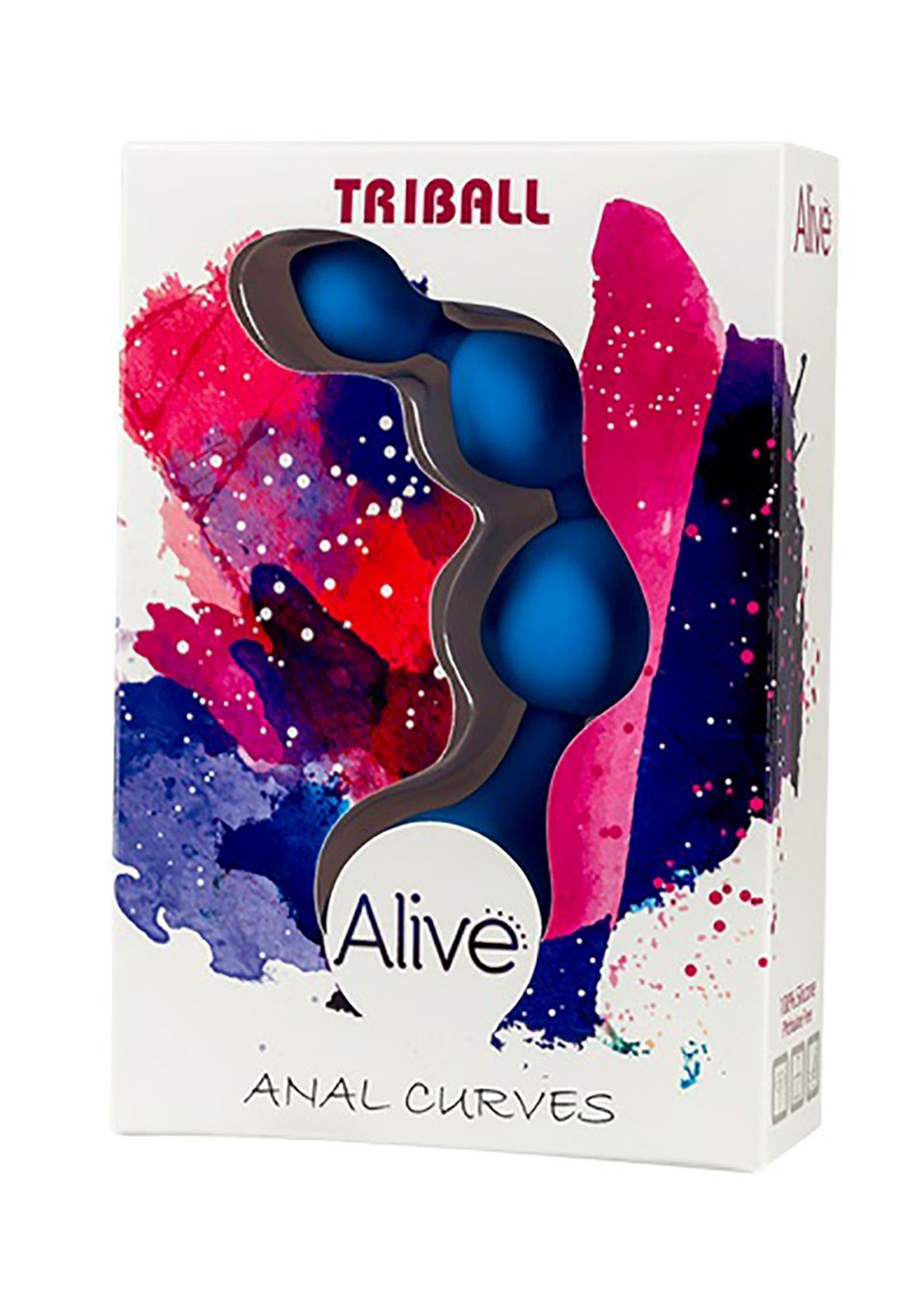 Plug/billes - Dildo silic. Triball. Amuse-G. Bleu