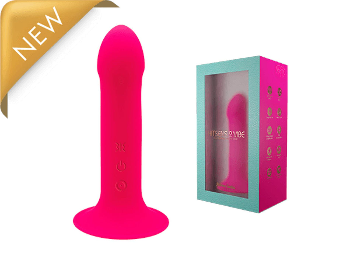 Realistic vibrator Hitsens 2 10 functions – rechargeable, cyberskin, red | Adrien Lastic
