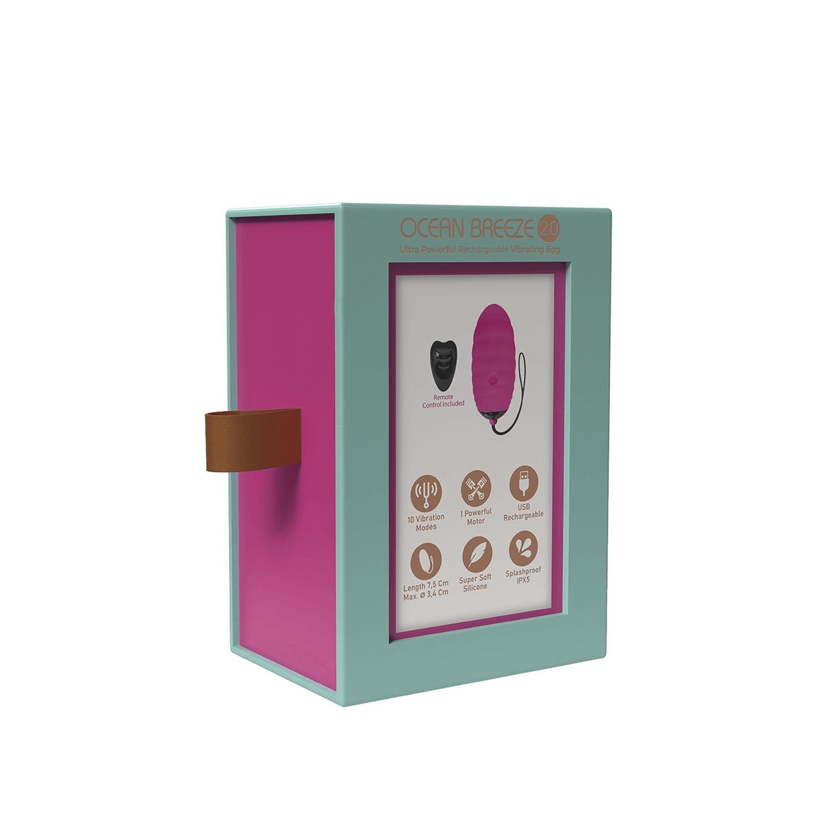 Ovetto vibrante Ocean Breeze 2.0 Stronger – con telecomando, rosa | Adrien Lastic