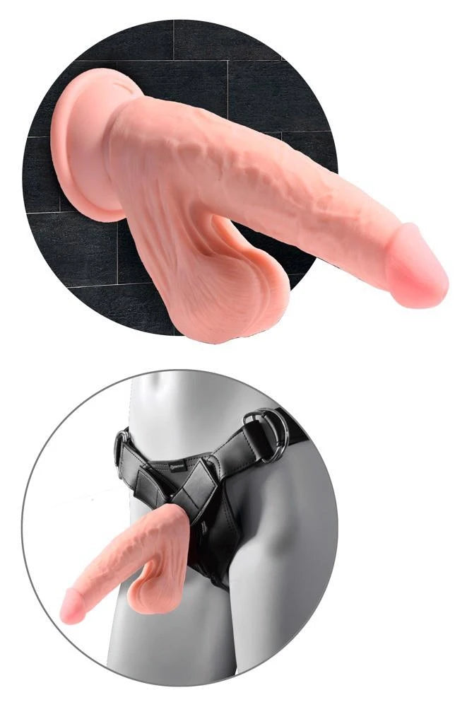 Realistic dildo Triple Density Swinging 21.5 cm – with suction cup, cyberskin, nude | King Cock Plus