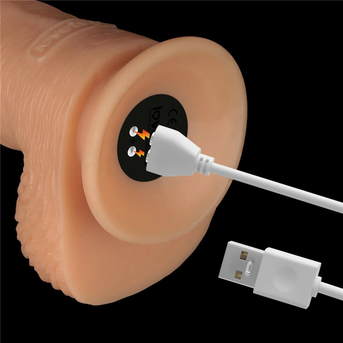 Realistic vibrator Basics 10 functions – with suction cup, nude 23.6 cm | Lovetoy