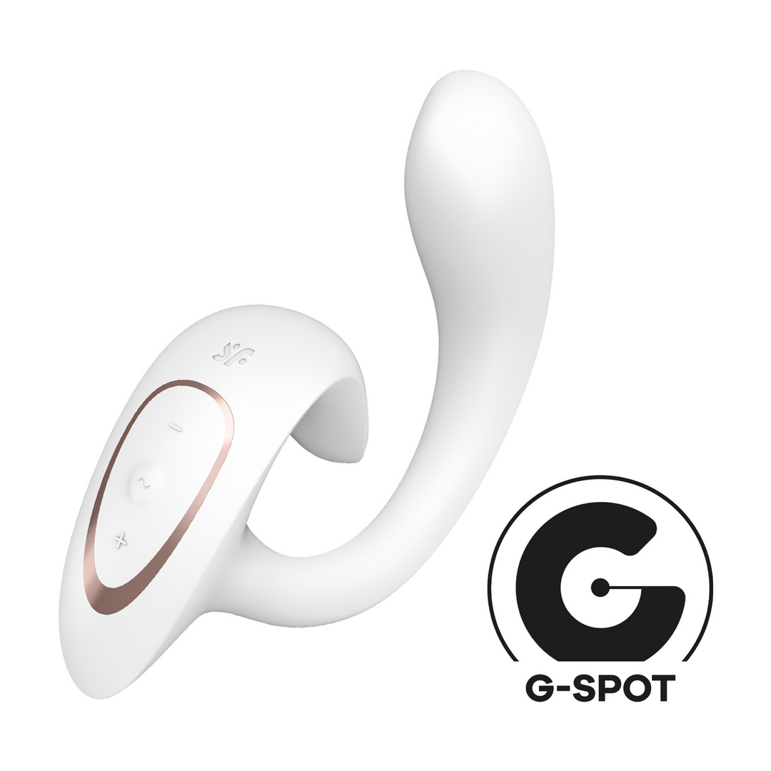 Vibrador rabbit Goddess 1 15.2 cm – blanco | Satisfyer