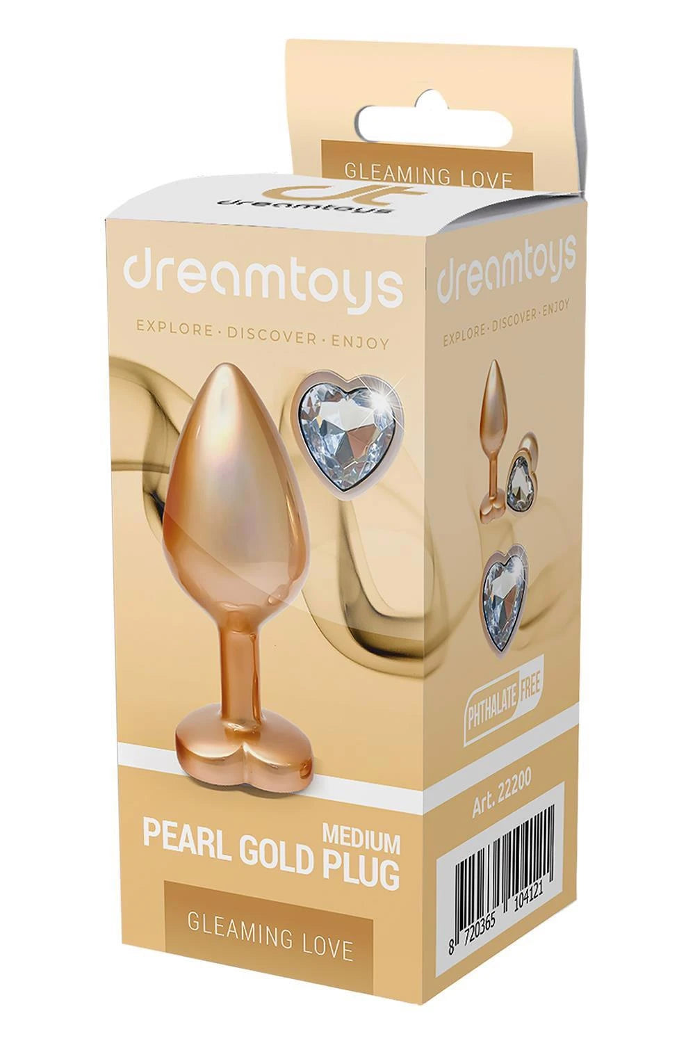 Plug anale Gleaming 8.3 cm – con gioiello, oro | Dream Toys