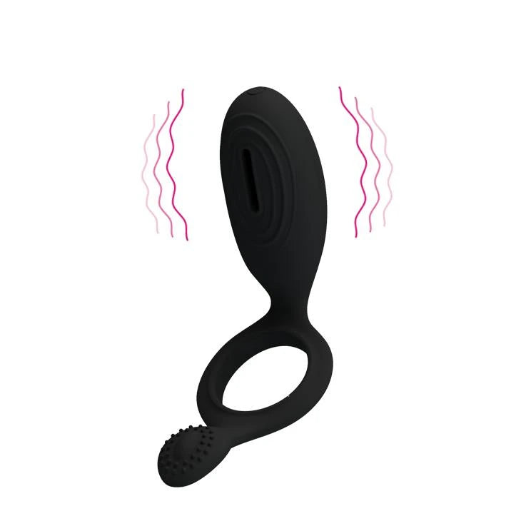 Anello fallico Ethel – vibrante, nero | Pretty Love