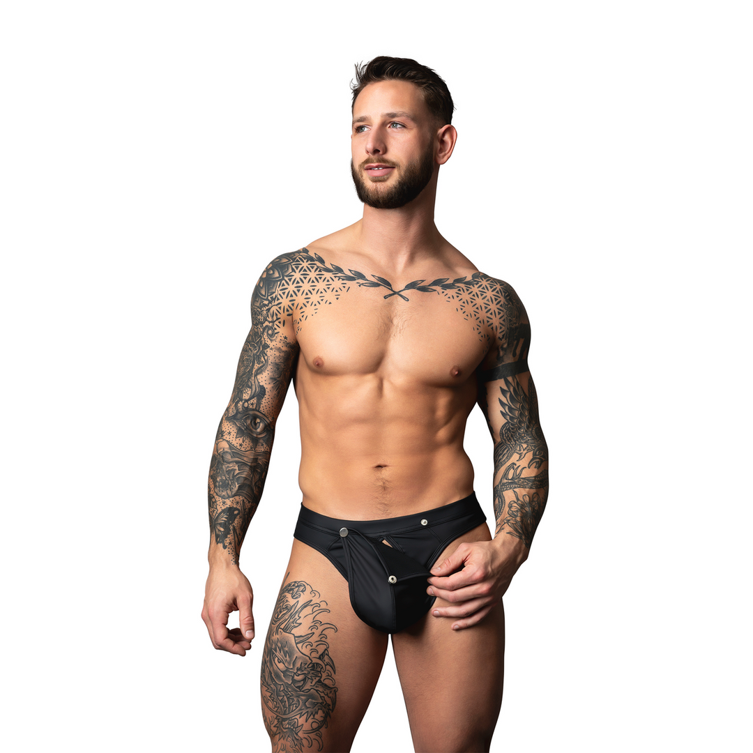 Tanga de homem Snap Off – preta 410298BKSM | Male Power