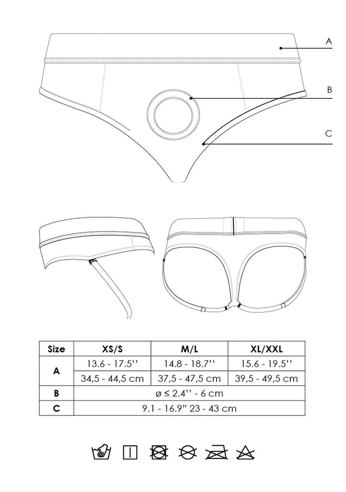 Imbracatura strap-on Removable 10 velocità – nera | Ouch!