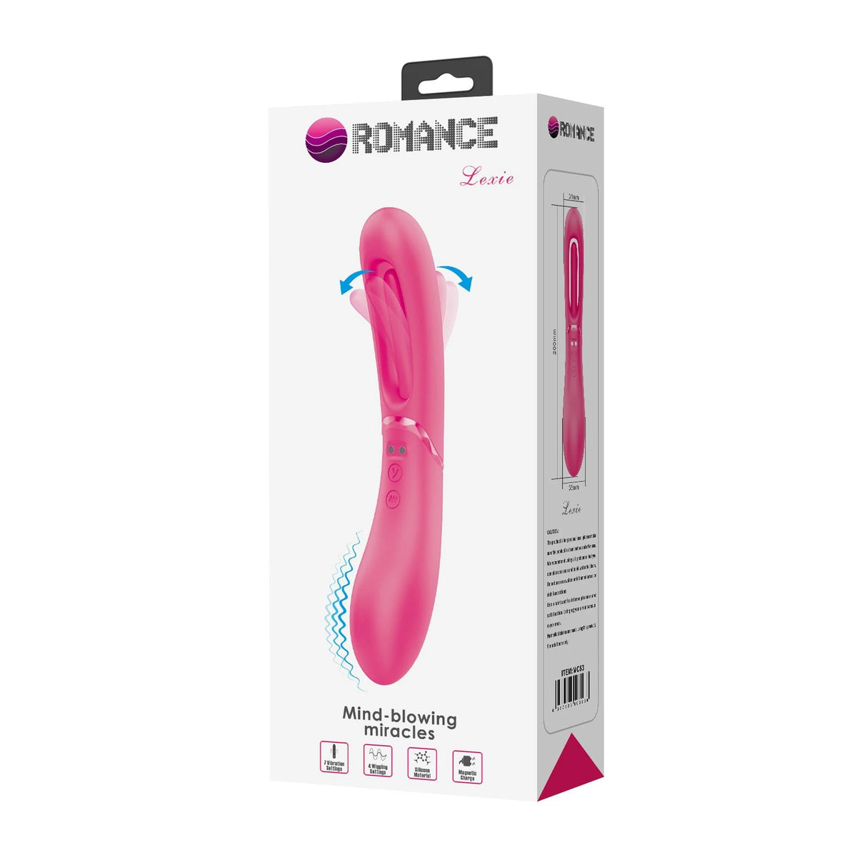 Vibratore punto G Lexie 4 wiggling 7 funzioni – ricaricabile, fucsia | Romance