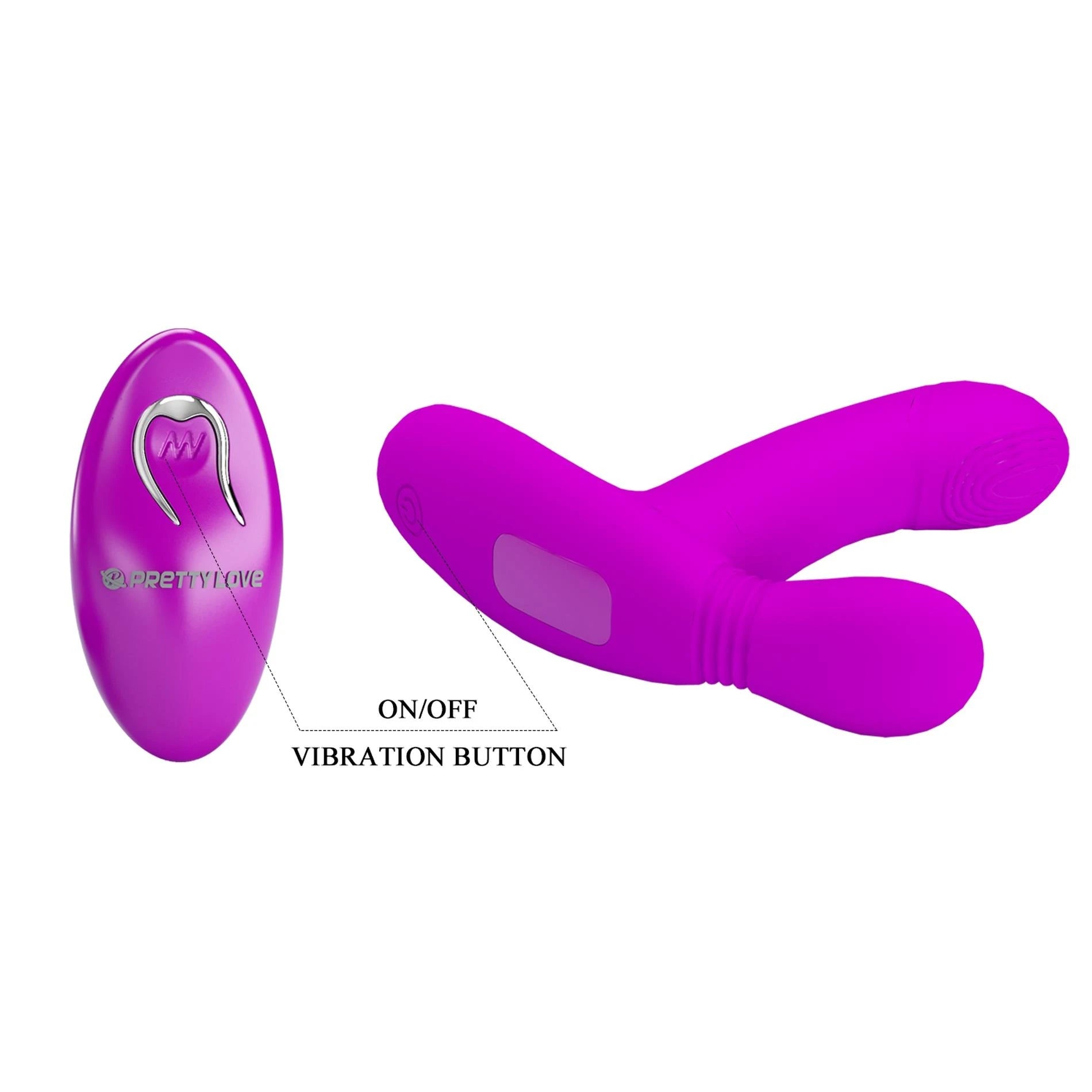 PRETTY LOVE - Geri Purple, 12 fonctions de vibration, 3 réglages de léchage, Télécommande sans fil