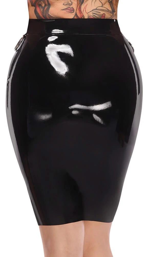 Vestido – de látex, con cremallera, negro 29013821041 | Late X