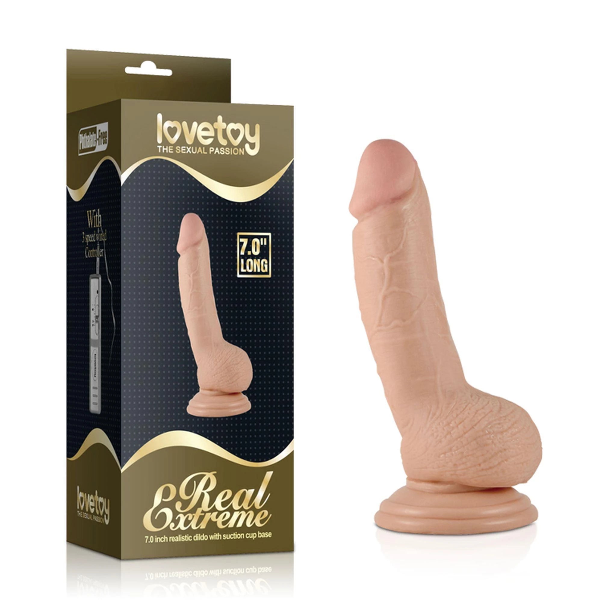 Godemiché vibrant réel extrême de 7"