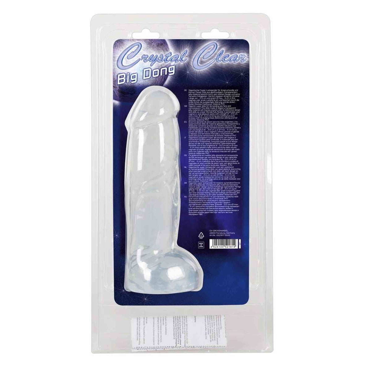 Dildo realistico 21.5 cm – trasparente | Crystal
