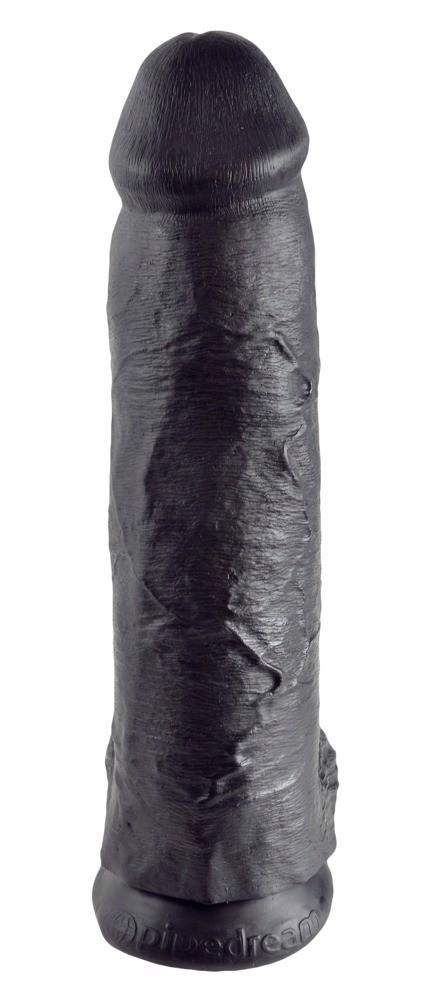 Dildo realistico – con ventosa, in cyberskin, nero | King Cock