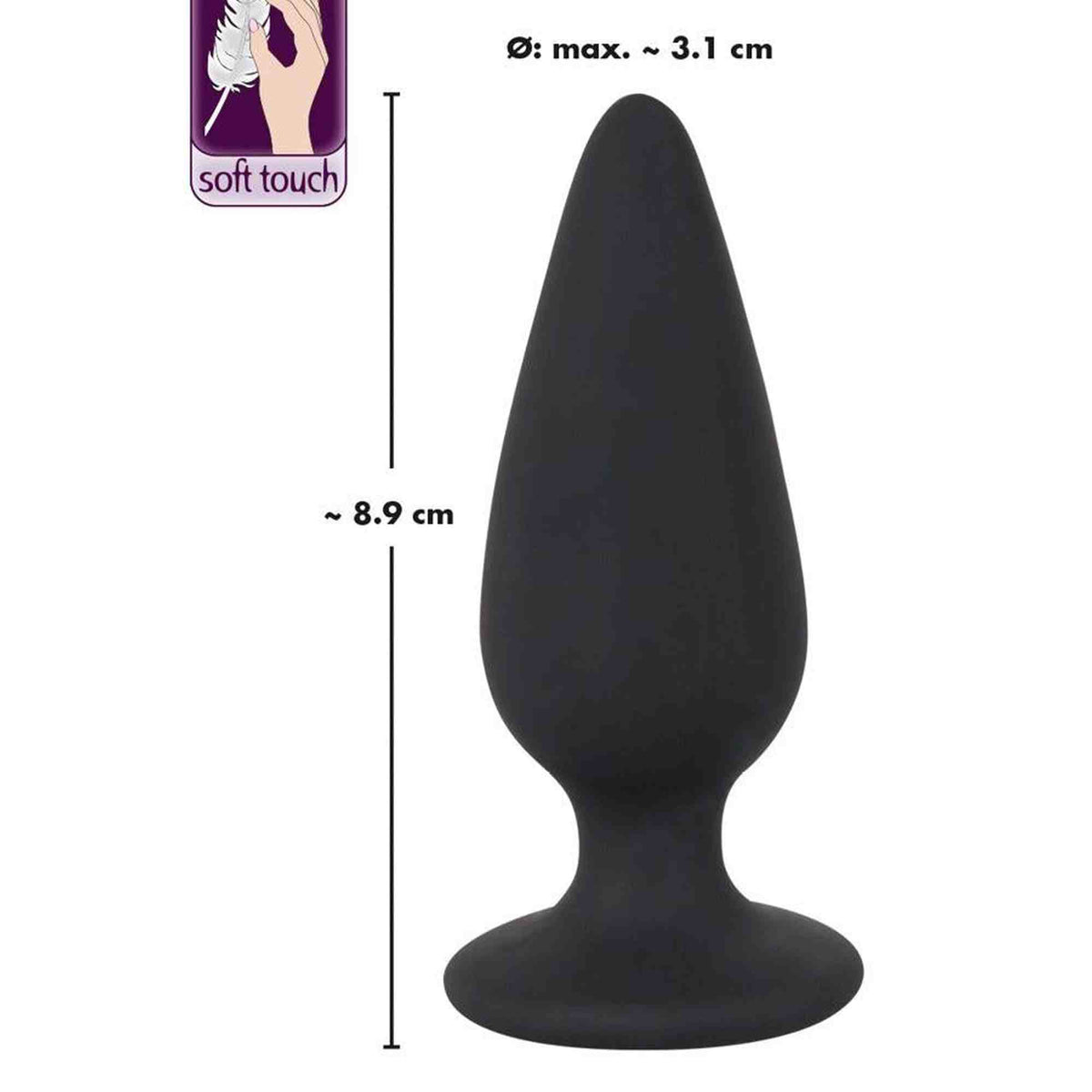 Plug anal Heavy 8.9 cm – noir | Black Velvets