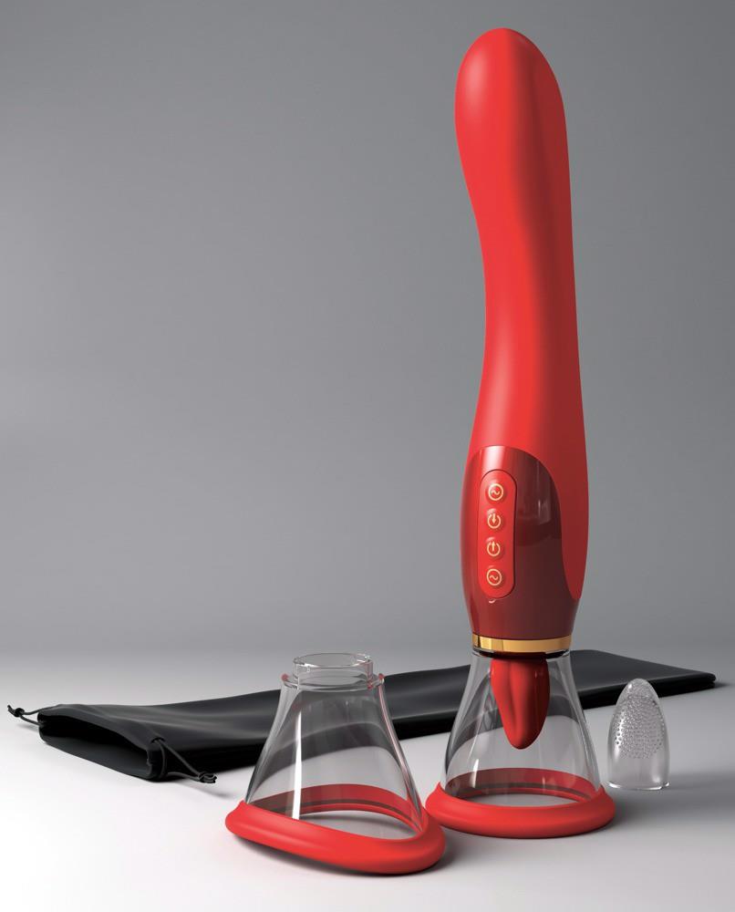 Stimolatore clitorideo ultimate 24k 10 funzioni – ricaricabile, rosso | Fantasy For Her