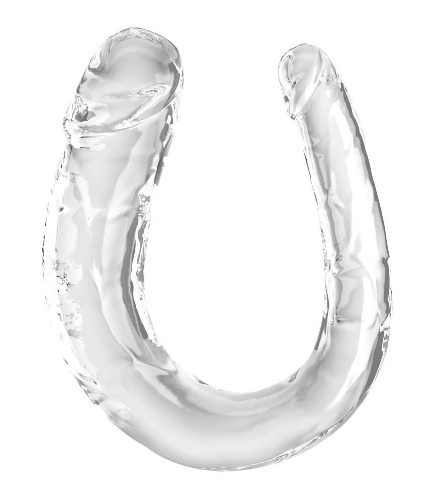 Dildo Trouble 33 cm – doppio, trasparente | King Cock Clear