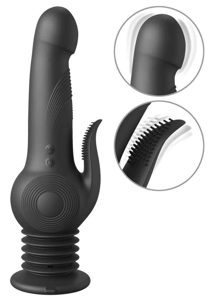 Estimulador de clítoris Pogo Thruster 10 funciones – recargable, con empuje, negro | Fetish Fantasy Series