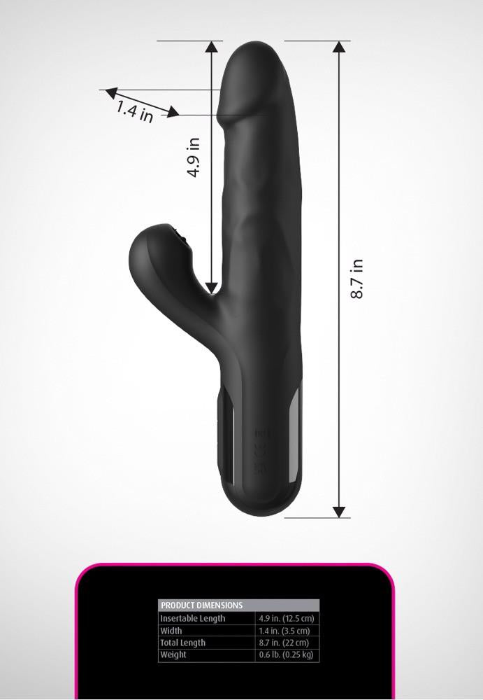 Rabbit-Vibrator Sonix Thruster 10 Funktionen – wiederaufladbar, stoßend, schwarz | Fetish Fantasy Series