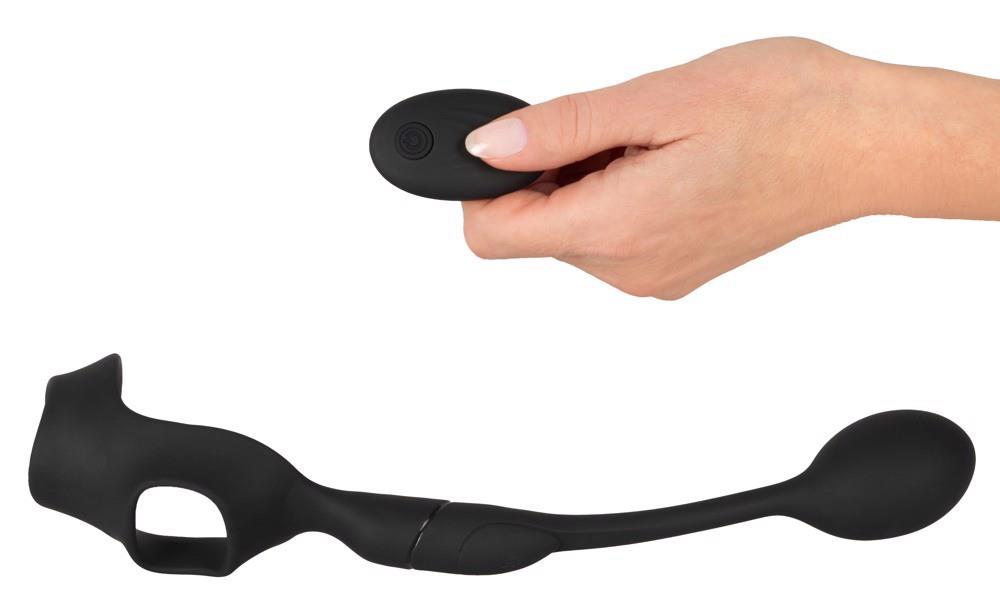 Anel peniano 10 funções – com controlo remoto, preto 33 cm | Rebel