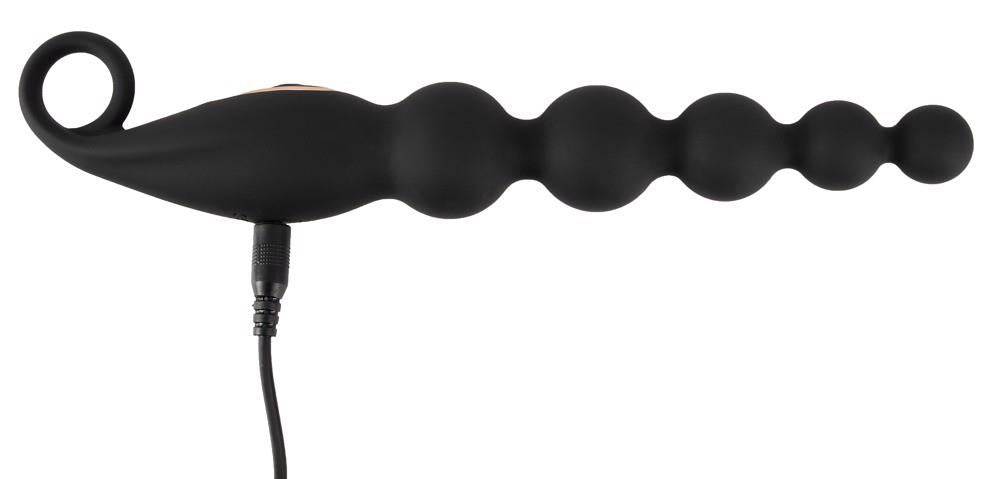 Anal beads 7 functions – rechargeable, black | ANOS