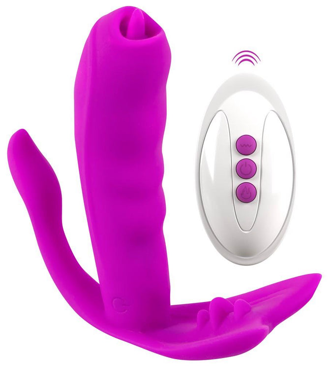 Vibratore speciale Licking 7 funzioni – con telecomando, viola | JAVIDA