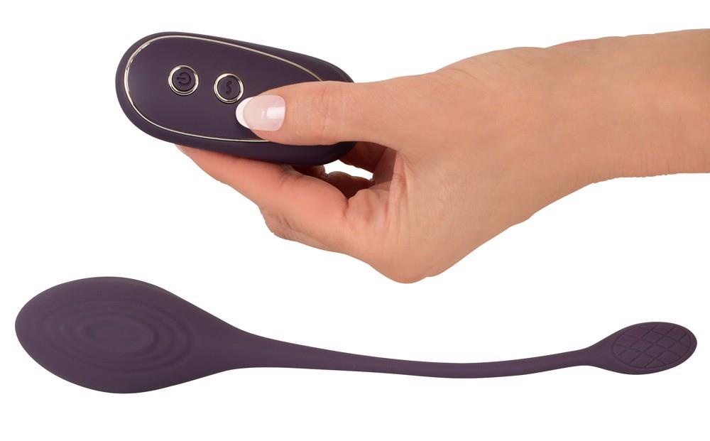 Huevo vibrador Single 10 funciones – con mando a distancia, recargable, morado | Training Pleasure Balls