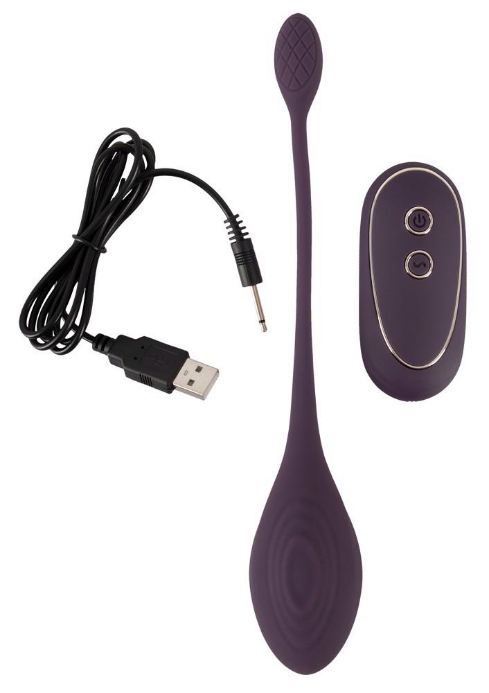 Huevo vibrador Single 10 funciones – con mando a distancia, recargable, morado | Training Pleasure Balls