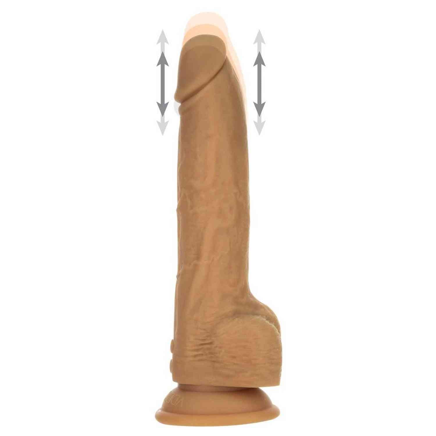 9" Pénis Poussée Télécommandé Caramel